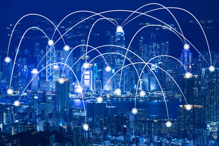 城市网络连接概念图片