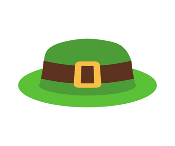 妖精的帽子绿色隔离。Dwar 国家爱尔兰复古帽