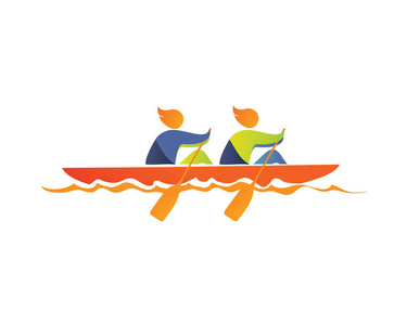 体育赛艇现代夏季体育标志符号-赛艇运动员剪影照片