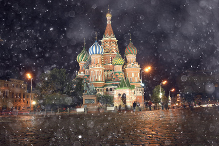 冬天在莫斯科夜景