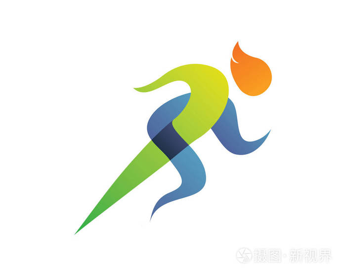 现代夏季运动标志符号-运行剪影