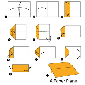 一步一步的说明如何使折纸纸飞机