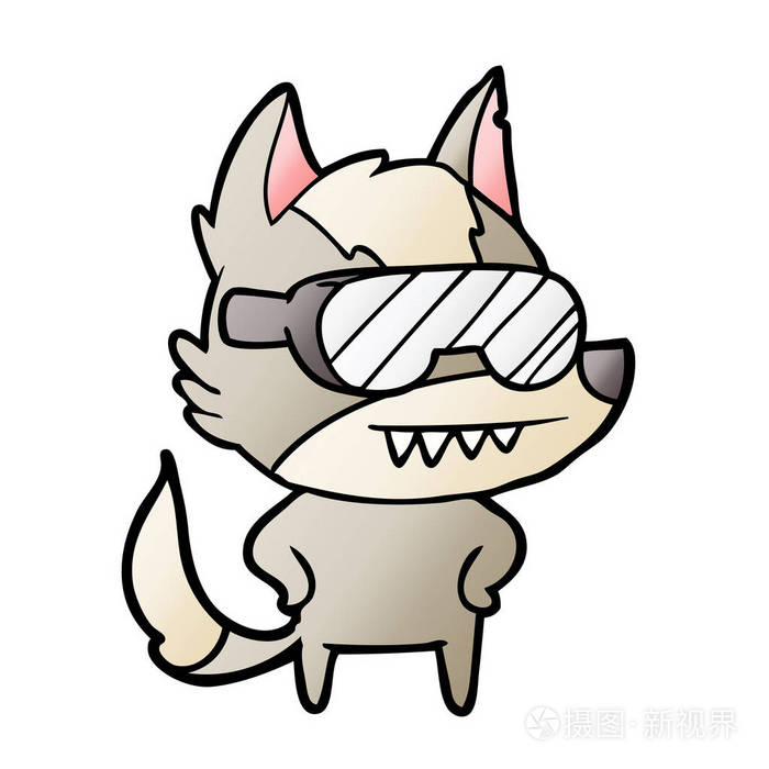 狼戴护目镜卡通
