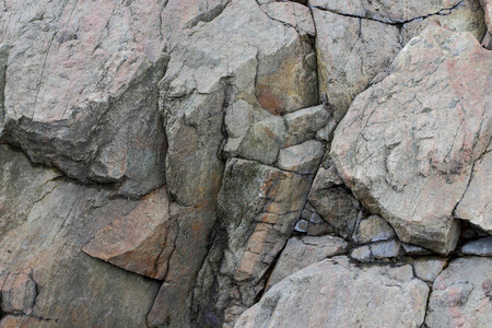 破坏地球花岗岩岩石断层, 古石背景, 构造运动, 破坏花岗岩墙, 侵蚀