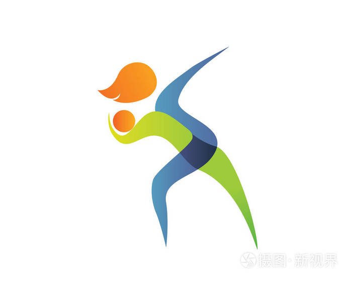 现代夏季体育标志符号铅球投掷剪影