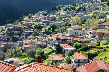 风景村庄, Baltessiniko 在阿卡迪亚, 希腊
