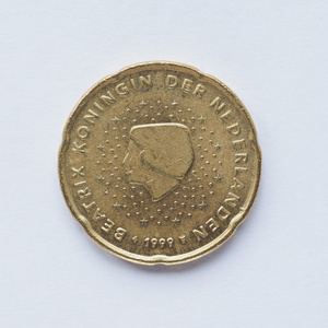 荷兰 20 美分的硬币