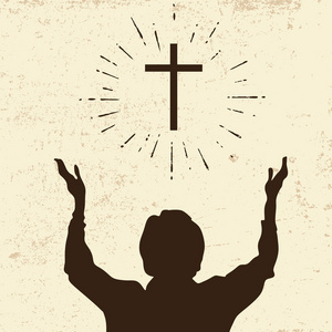 耶稣敬拜在敬拜中举手照片