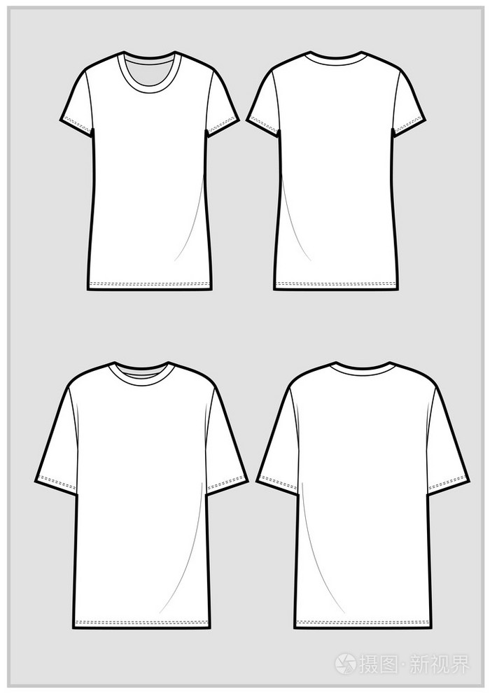 技术草绘的白色 t 恤