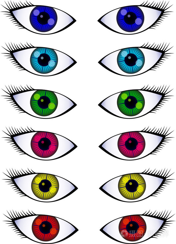 五颜六色的美丽的眼睛