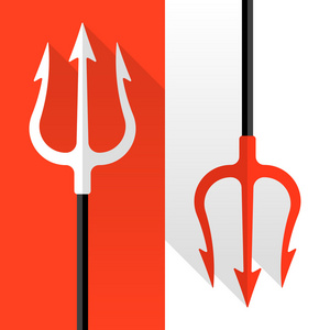 夏普诺斯三叉戟,干草叉图标照片