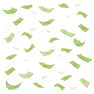 美元钞票钱雨.一百美元钞票飞.无缝的金融背景.矢量图照片