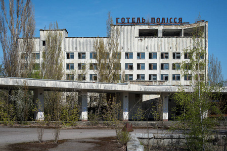 乌克兰鬼城, 切尔诺贝利, 普里皮亚季, 切尔诺贝利区的一座废弃建筑。