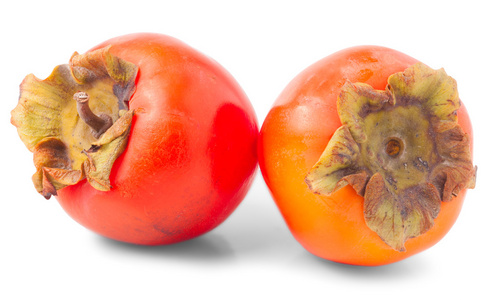 两个桔子柿子成熟