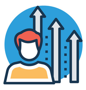 员工职业发展矢量图.成功符号图标照片