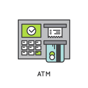 使用借记卡或信用卡的 atm 机自动付款