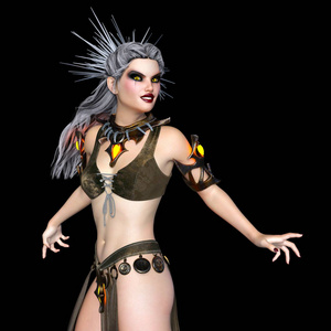 反派3d cg 渲染的一个女的恶棍照片