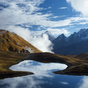 下一个高山湖泊的风景图片