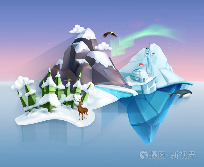 极地自然,冬季仙境插画-正版商用图片0gl4il-摄图新视界