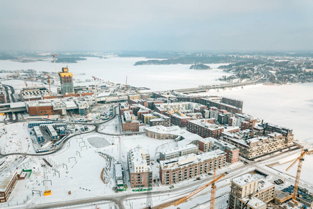 赫尔辛基新城区鸟瞰图 Kalasatama