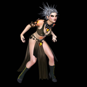 反派3d cg 渲染的一个女的恶棍照片