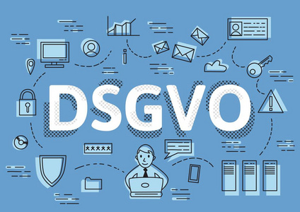 Dsgvo, 德国版的 Gdpr, 矢量概念插图。一般数据保护法规, 个人数据保护