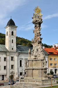 Kremnica 矿业城的历史广场