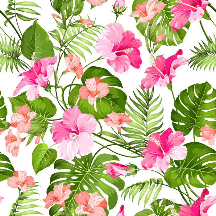 热带花卉图案