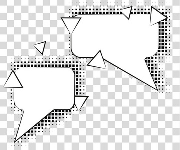 幽默的演讲，泡泡和半色调阴影。矢量图 eps 10 背景上孤立