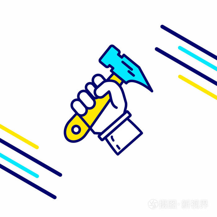 彩色矢量插图的劳动日图标与光背景