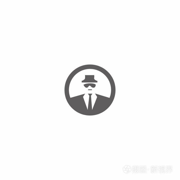 男人穿西装和太阳镜标志图标