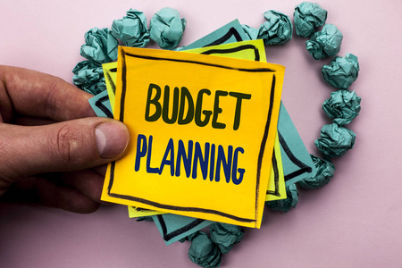 手写文本预算计划。概念意义财务计划