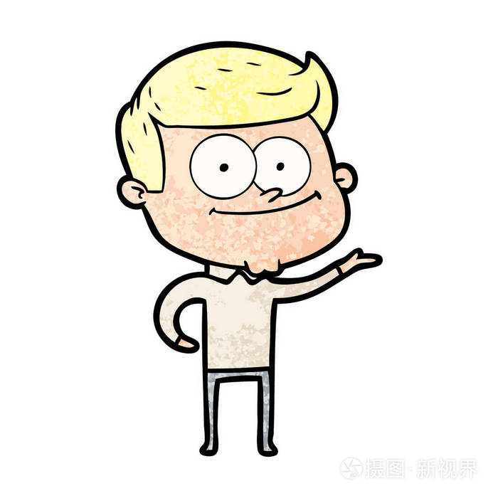 基于白色背景的滑稽卡通男孩矢量插画设计