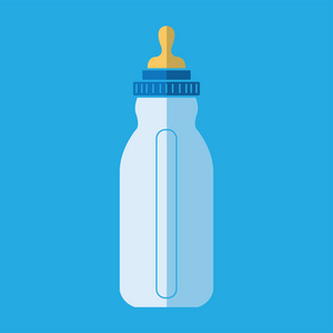 婴幼儿喂养奶瓶或奶瓶矢量插画