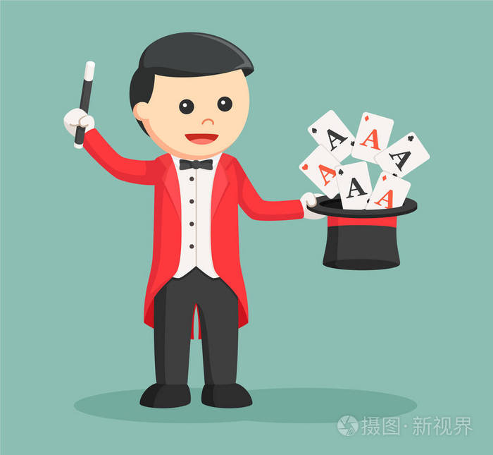 魔术师从帽子里出来的卡