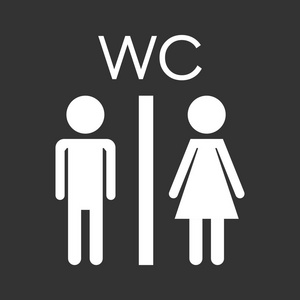 现代的男人和女人的平象形文字.针对 web 站点设计的简单平面符号照片