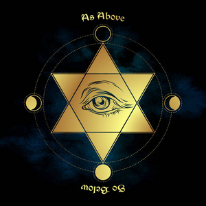 hermeticism手绘 grunge 素描上帝之眼