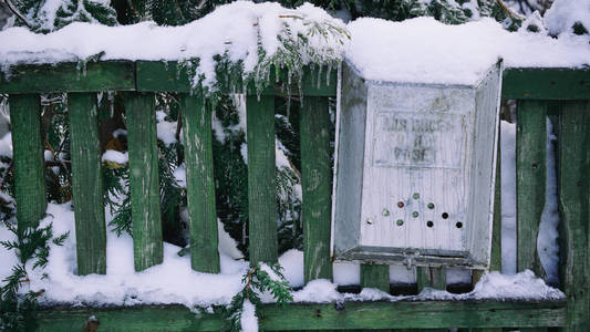 邮箱, 信箱, 金属信箱, 白雪