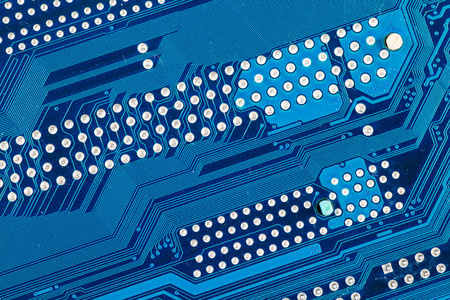 蓝色的计算机主板的电路板背景