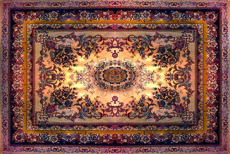 棕色绿松石波斯地毯质地,抽象的装饰.