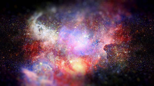 星云和银河系在太空中。科幻艺术与小自由度。Nasa 提供的这个图像的元素