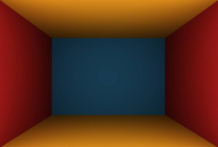 3d 呈现橙色空荡荡的房间