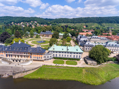 Pillnitz 城堡的鸟瞰图, 萨克森德国