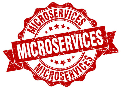 microservices 邮票。标志。密封