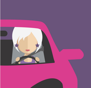 卡通女司机照片