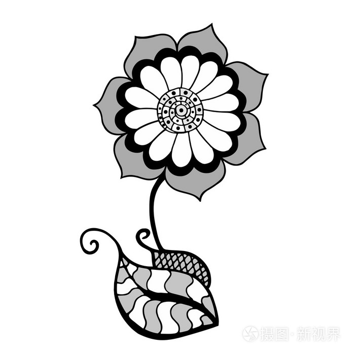草绘的抽象花插画-正版商用图片0gmrwj-摄图新视界