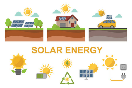 太阳太阳能电源电力技术矢量