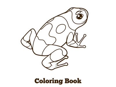 青蛙卡通着色书矢量