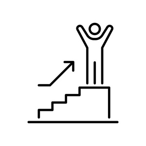 楼梯上的人图标用户界面简单线平图