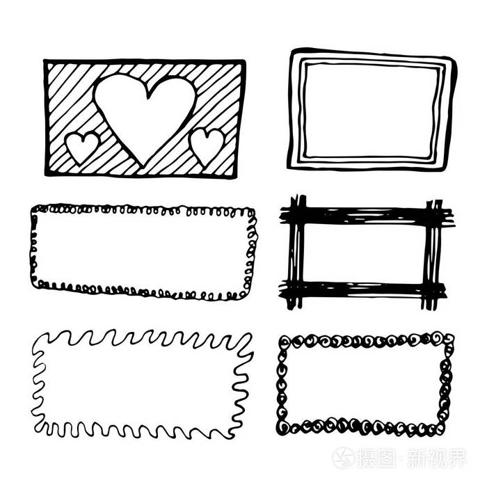 手绘矩形框架集
